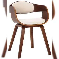PROREGAL Besucherstuhl BANGKOK HxBxT 73x49x46cm Kunstleder Walnuss/Creme Konferenzstuhl