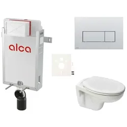 Alca Wand-WC Set für Einmauerung + Ceramia S-Line Pro WC SIKOAP9