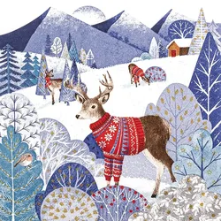 Home Fashion, Norwegian Sweater Crew, Lunch-Servietten aufgefaltetes Maß 33 cm x 33 cm, im Viertelfalz, 20 Stück pro Pack