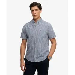 Superdry für Herren. M4011108A Preppy Popeline Hemd blau (S), Lässig, Baumwolle, Kurzarm