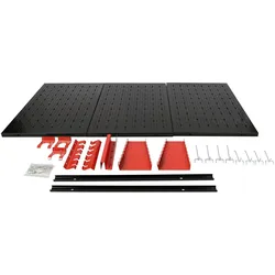 Wiltec, Werkzeugwand, Werkzeugwand 120x60cm 3 Lochplatten 17 Haken Lochwand Werkstattwand