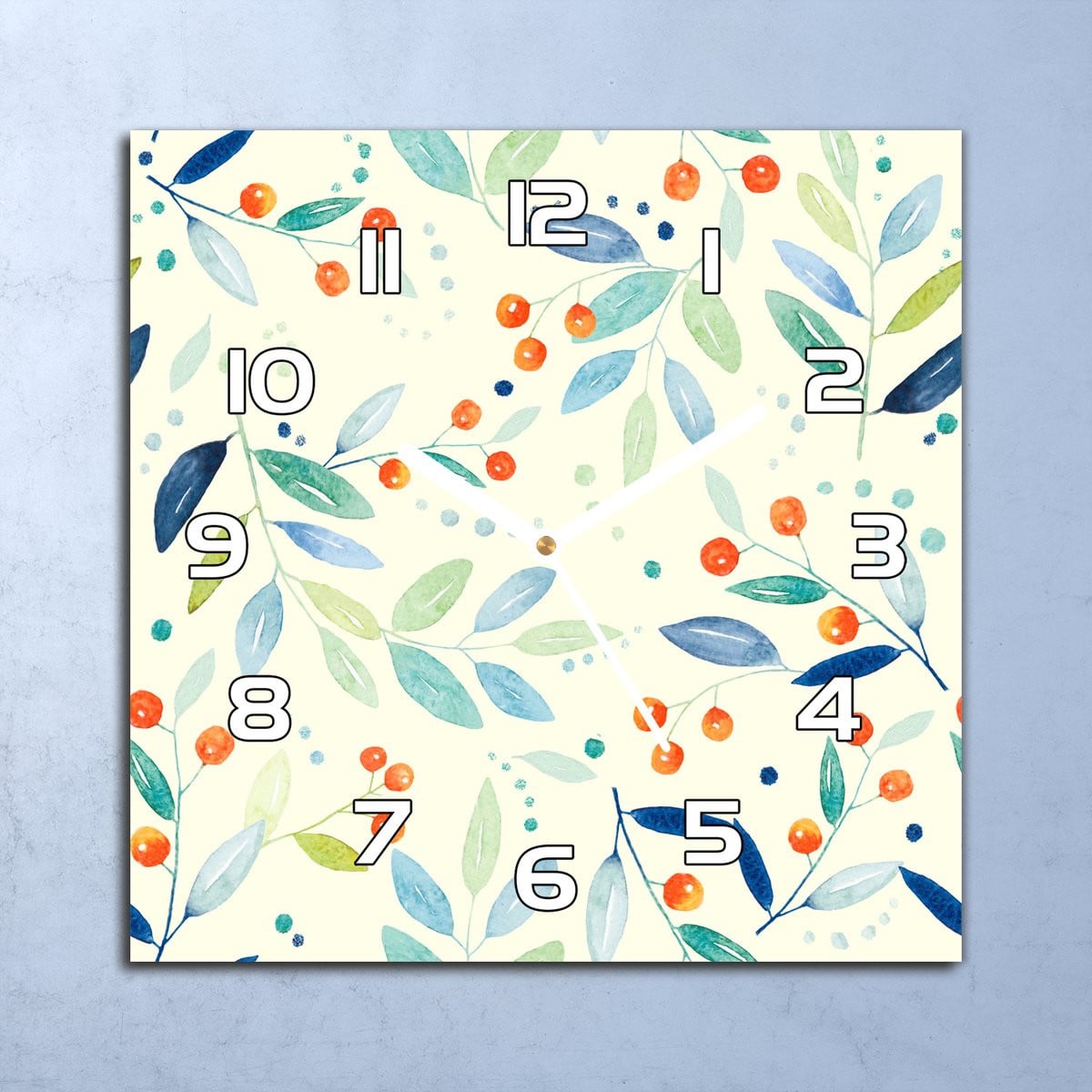 Coloray Wandklok Bessentakjes Romig - Vierkant Glas - 30 x 30 cm