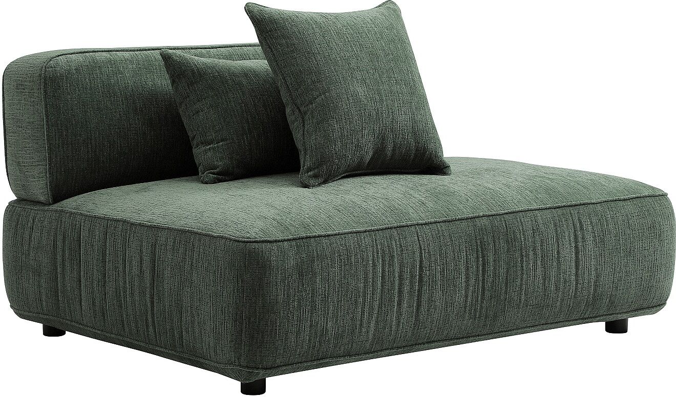 Vente-unique Gerade Récamiere-Sofa aus grünem Chenille-Stoff LELACO