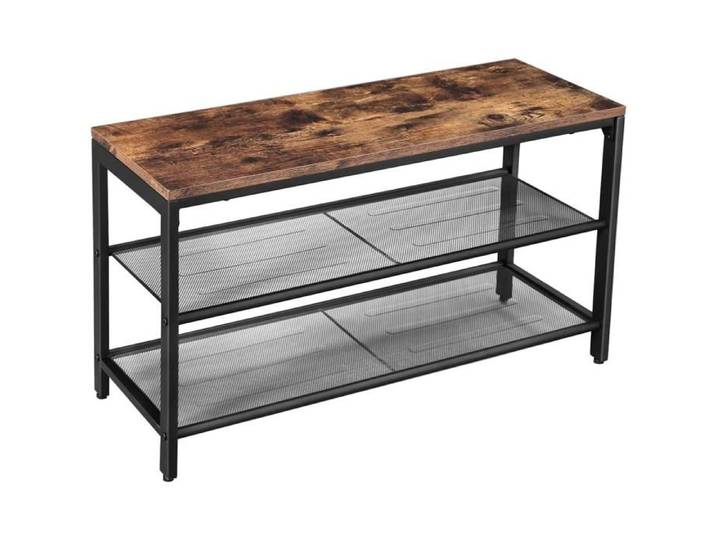 Banc à chaussures avec siège meuble à chaussures à 2 niveaux en maille rangement chaussures