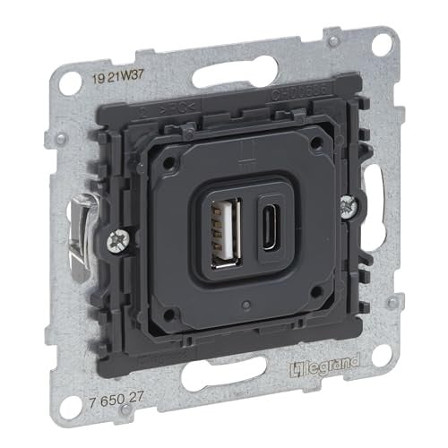 Legrand SEANO 2-voudige USB-laadcontactdoos met 1x type A en 1x type C, 765027