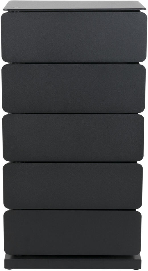 Spinder Design Joey 93.98 cm W Chest of 5 Drawers Black 184.15cm H X 93.98cm W X 66.04cm D