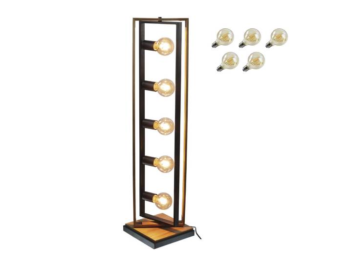 Lampadaire en bois de hêtre et métal