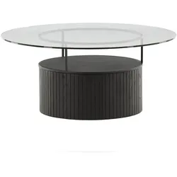 Ebuy24 Bovall Couchtisch Ø90cm schwarz, Glas.