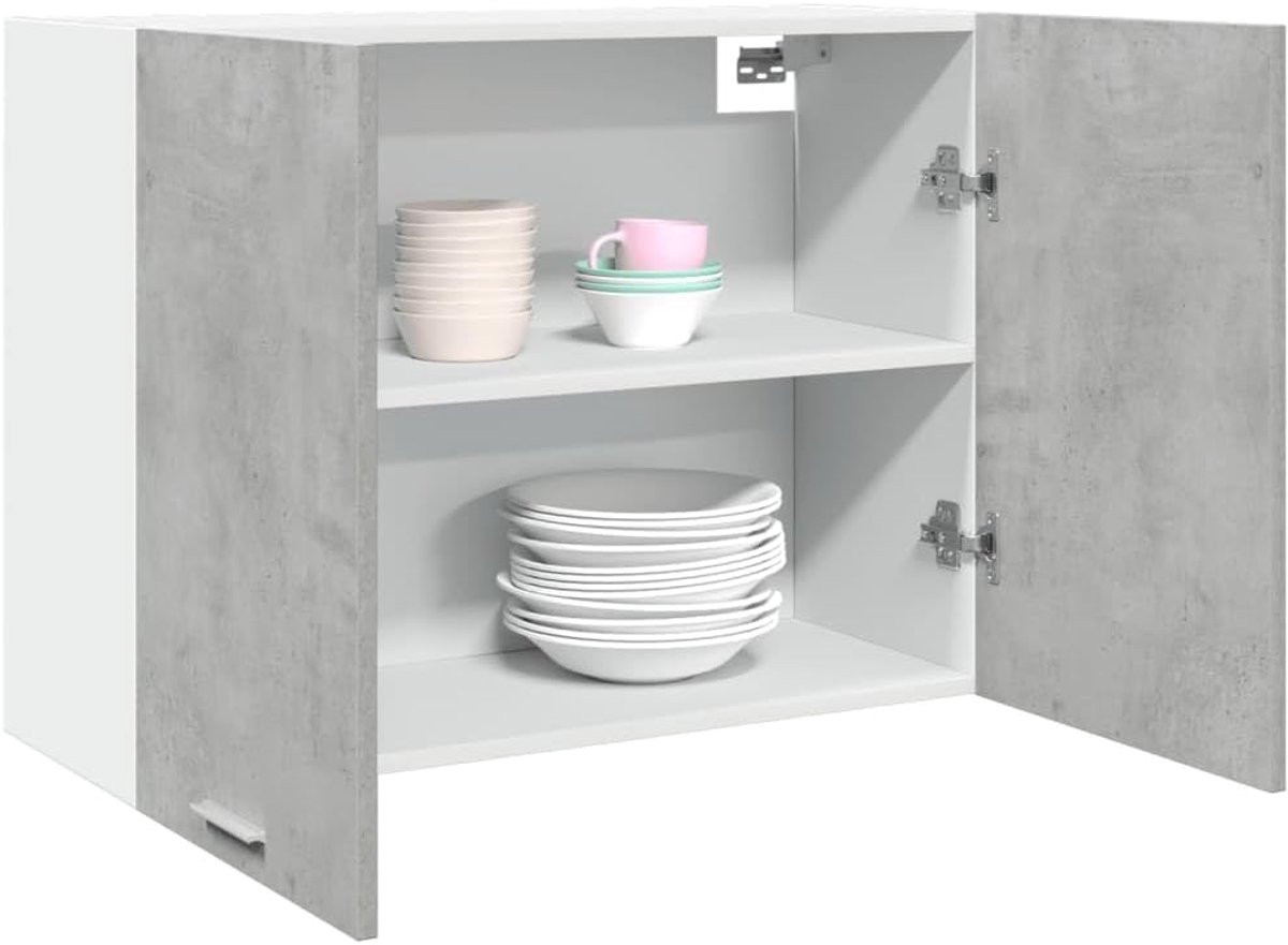 Keukenkast Hangkast Grijs Beton 80x31x60 cm - Ruimtebesparend Onderkast Keukenmeubel