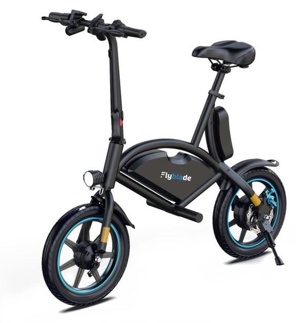 Elektrisches Laufrad - FLYBLADE - 350 W - Max. 25 km/h - 14 Zoll - Bluetooth - Faltbar - Handyhalterung - Schwarz