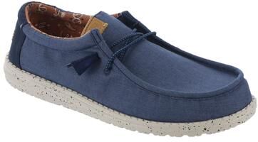 Hey Dude Wally Washed Canvas - Mens 7 Navy Oxford Shoes Medium