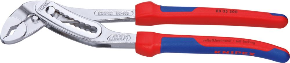 KNIPEX Wasserpumpenzange Alligator, Kopf verchromt, Griffe mit Mehrkomponenten-Kunststoffhüllen