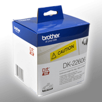 Brother PT Etiketten DK22606 gelb 62mm x 15,24m Rolle