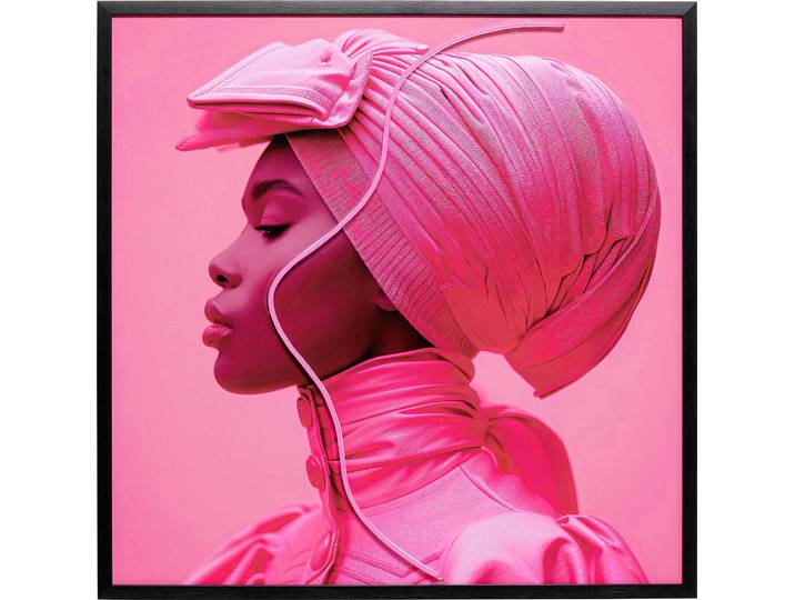 LED-Bild KARE DESIGN Gerahmtes Bild Pink Woman 80x80cm , pink (farbe bild(er): pink), B:80cm H:80cm T:3cm, Acryl, Polystyrol, Bilder, LED-Bild