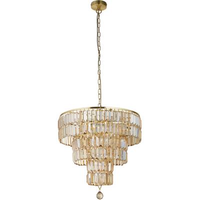 SEARCHLIGHT Hängeleuchte "Kristall-Leuchte Empire, 5-flammig", gold (messing), 5, Ø 50cm H: 45cm, 1 Stk., Leuchten, Glamourös, Hängeleuchte