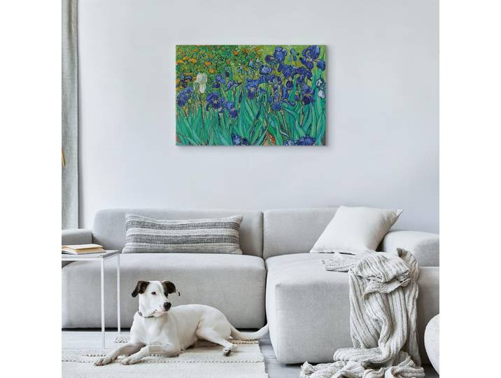 Leinwandbild Irises Filz Grün/Grün 120 x 80cm