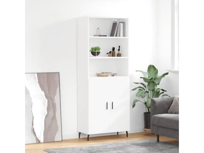 Stilvolles Highboard mit Aufbewahrungsfächern, modernes Highboard mit Metallfüßen und Elegantes mit Wandhalterung aus Holzwerkstoff mit glatter Oberfläche