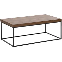 COUCHTISCH dunkler Holzfarbton/schwarz rechteckig 100/60/40 cm Delano