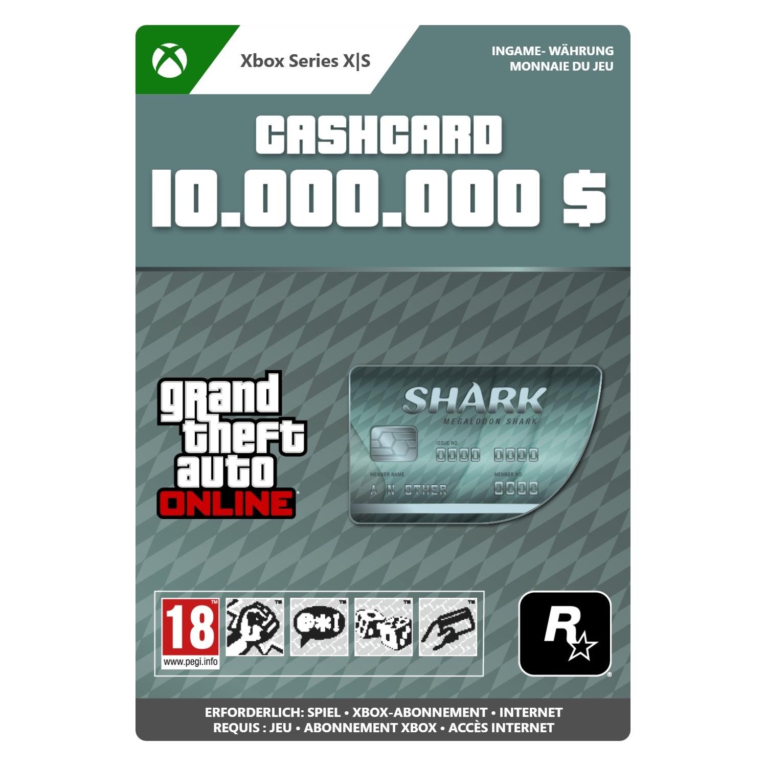Microsoft Xbox GTA Online Megalodon Shark Cash Card Xbox Series XS Download Code (7F6-00579)