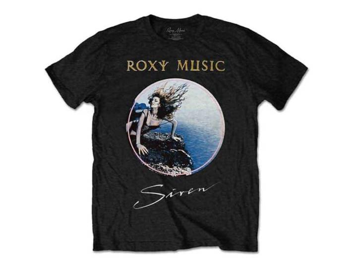 Roxy Music T Shirt Siren Band Logo nieuw Mannen Zwart L