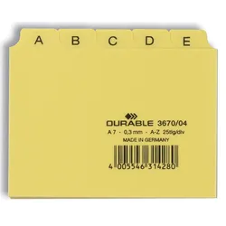 DURABLE Karteikartenregister A-Z gelb für DIN-A7-Karteikästen