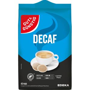 Gut&Günstig Kaffeepads Decaf, entkoffeiniert, mittlere Röstung, 100% Arabica, 40 Pads, 40 Stück