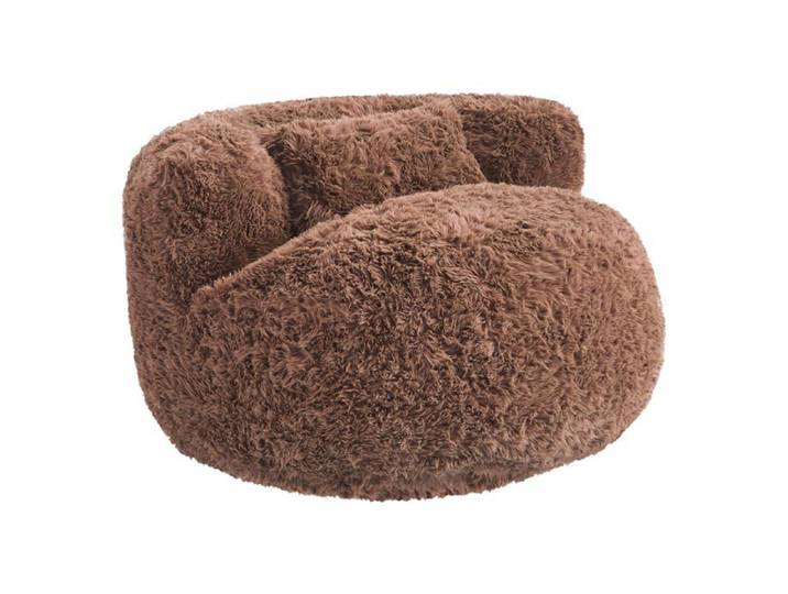 Fauteuil pouf 1 place pouf compressé Avec oreiller mousse haute densité marron