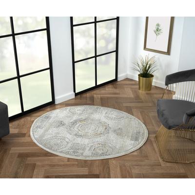 Teppich "My Kazak", beige (creme, hellgrau, weiß), H:10mm Ø:120cm, Polyester, MYFLAIR MÖBEL & ACCESSOIRES, Teppiche, Teppich, Kurzflor, modernes Design, besonders weich, auch in rund erhältlich