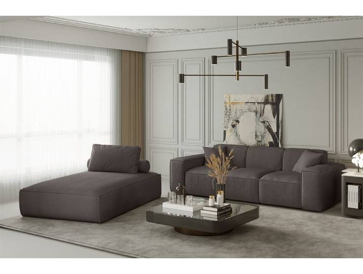 Fun Möbel Polstergarnitur Sofa-Set 2-teilig Chaiselongue und 3-Sitzer CELES, (Sofa-Set CELES 2-teilig Chaiselongue und 3-Sitzer)