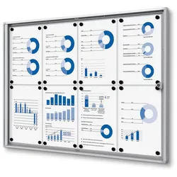 Schaukasten 8x A4 Alu silber Infokasten magnetisch Innen 8xA4 Schaukasten
