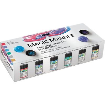 KREUL Magic Marble Marmorierfarben Set Metallic, 6 x 20 ml