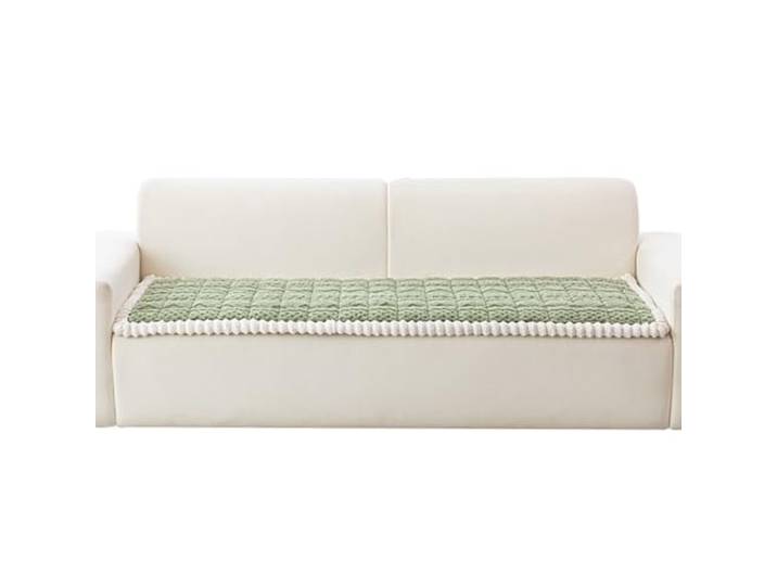 KRXSOBNV Das Sofa, Weiche, rutschfeste Plüsch-Sofabezüge for 3 Kissen(Green,70x240cm)