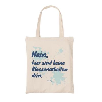 Teachly Baumwolltasche, Nein hier sind keine Klassenarbeiten drin - Mint