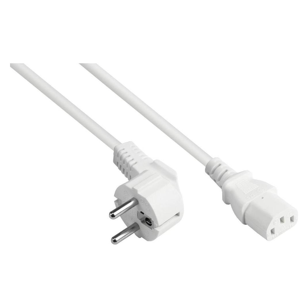 Varia Netzkabel Schutzkontakt-Stecker Typ E+F an C13, weiss, 1,50 mm², 10 m (10 m) (408102)