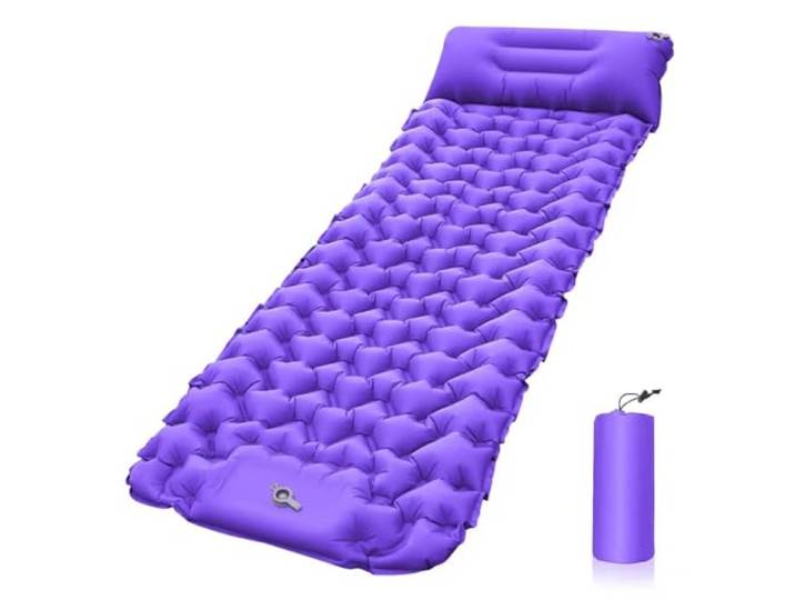 DHBVGAUE Auto Matratze Kofferraum Matratze Outdoor Isomatte Camping aufblasbar Matratze mit Kissen, Reisematte, Klappbett(Purple)