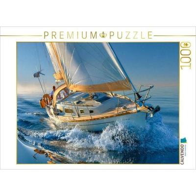 CALVENDO Puzzle Ein Boot im Gleichgewicht zwischen Himmel und Wellen | 1000 Teile Lege-Größe 64x48cm Foto-Puzzle für glückliche Stunden, von ,