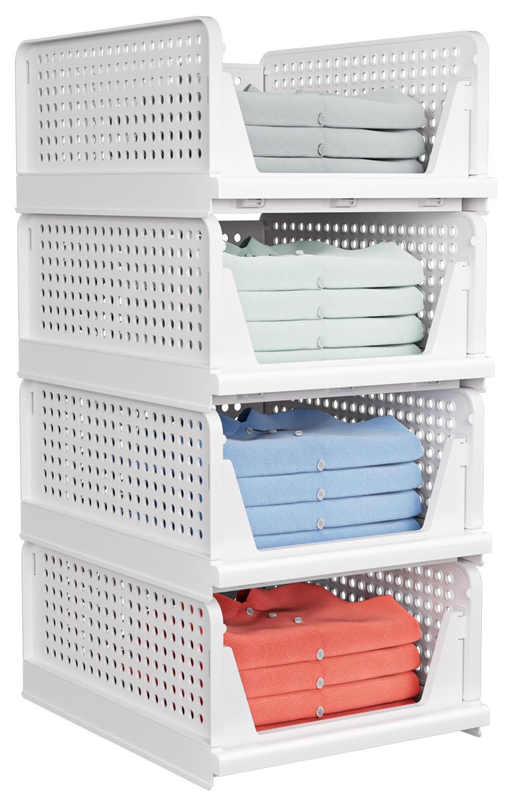 Dripio Opvouwbare en stapelbare lade-organizer van kunststof, wit