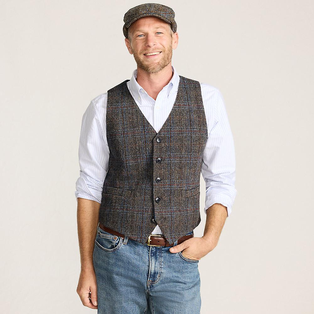 Harris Tweed Weste, Herren, size: regular, Braun, Wolle, by Lands' End