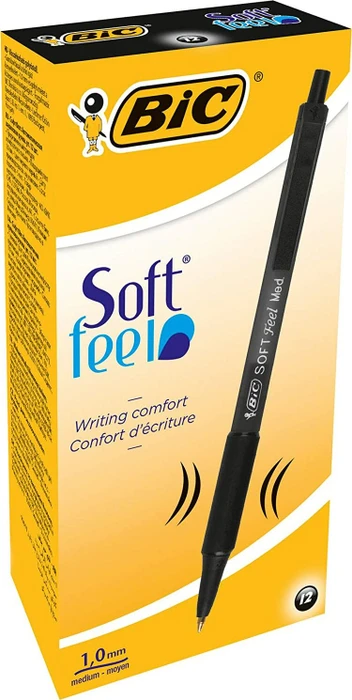 BIC Kugelschreiber SOFT Feel schwarz Schreibfarbe schwarz, 12 St.