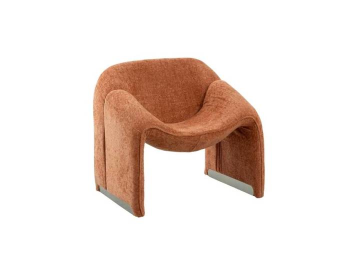 Fauteuil en tissu terracotta Théa