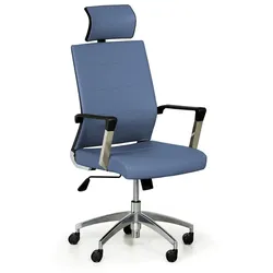 Leder-Bürosessel ELITE, blau
