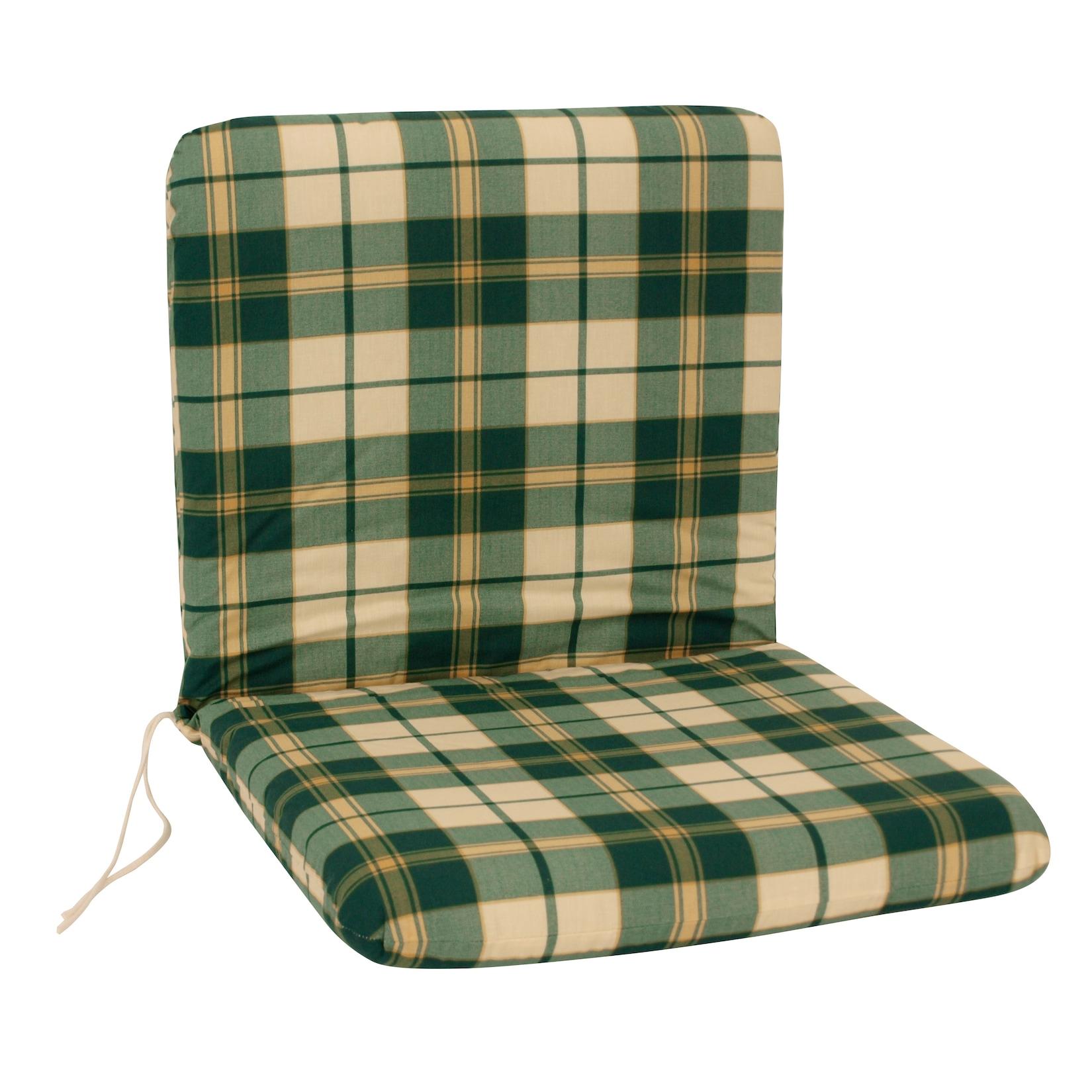 Auflage BOSTON für Sessel, grün/beige kariert