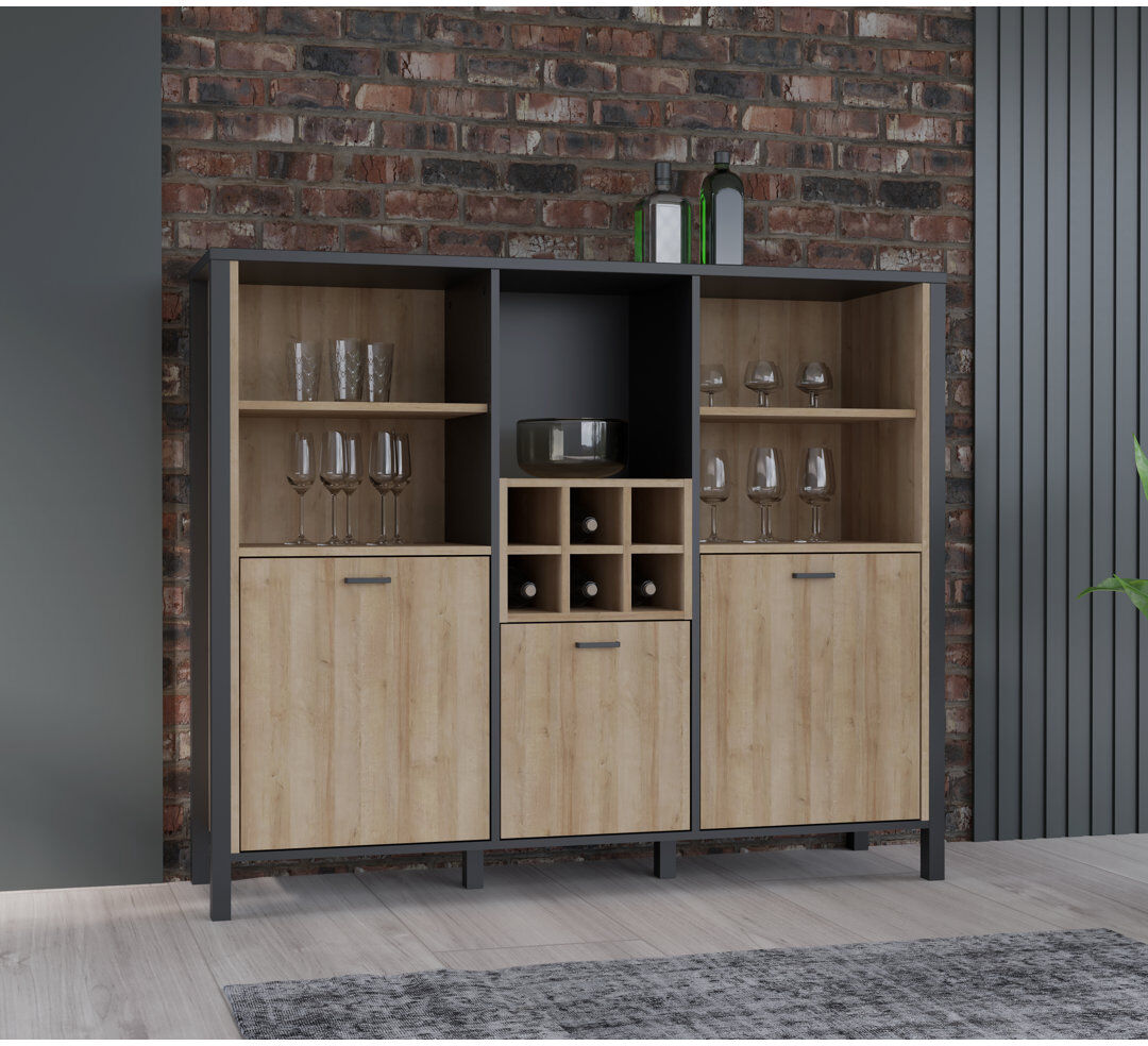 Mercury Lorrayne Display Cabinet Brown;Black 117.1cm H X 139.4cm W X 40.2cm D