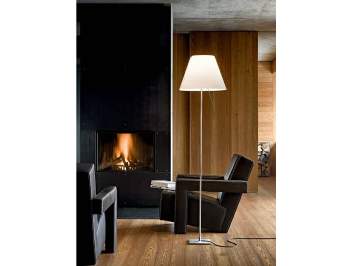Costanza Stehleuchte m/Dimmer Alu/Mistic White - Luceplan - Wohnzimmer - Aluminium