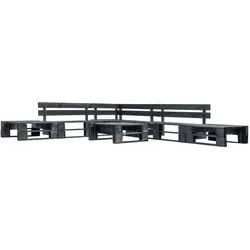 vidaXL 6-tlg. Garten-Paletten-Sofagarnitur Schwarz Holz