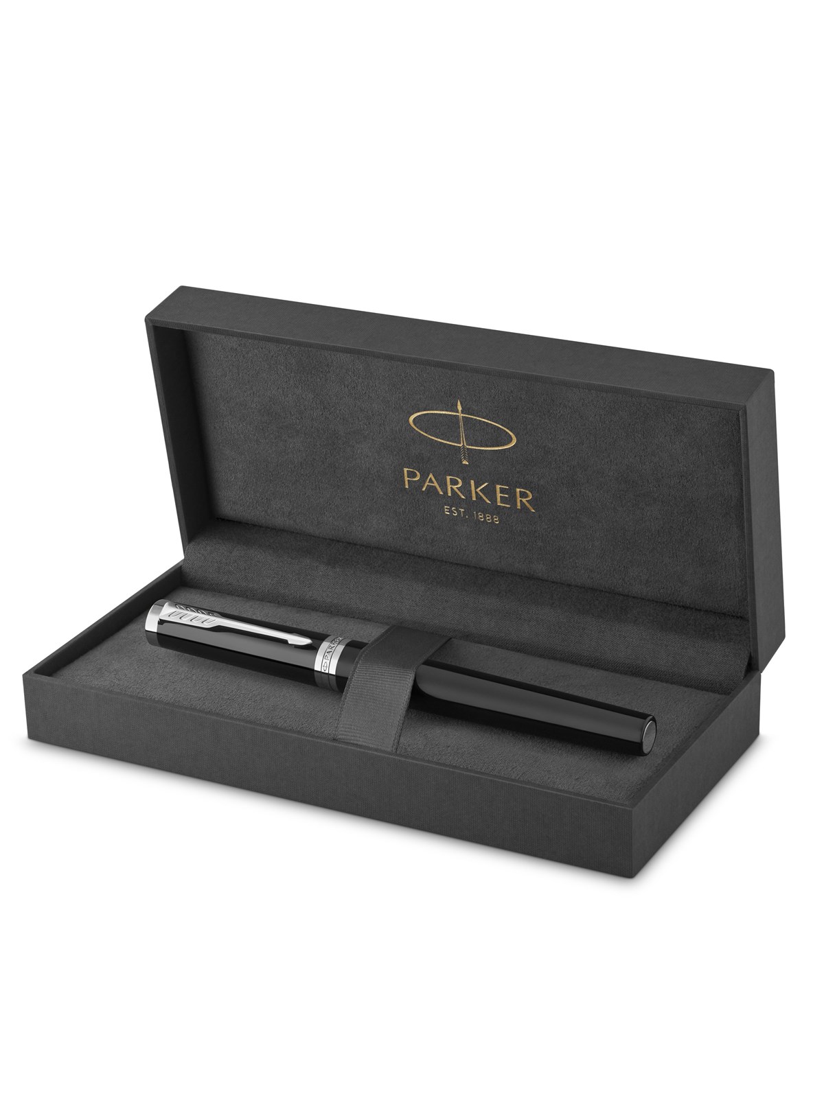 Parker Ingenuity Füller | Core Kollektion | Schwarz, silberne Ausführung | Schwarze Tinte | Geschenkbox
