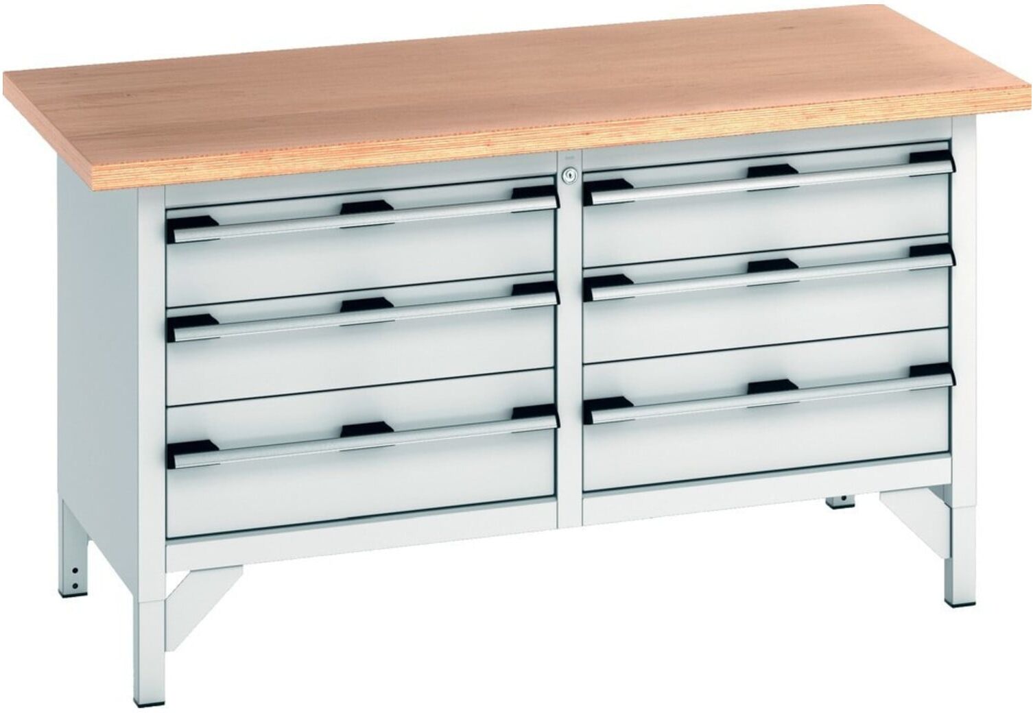 Bott Kastenwerkbank cubio Multiplex-Arbeitsplatte 1500 x 750 x 840mm RAL 7035 (41002031.16V)