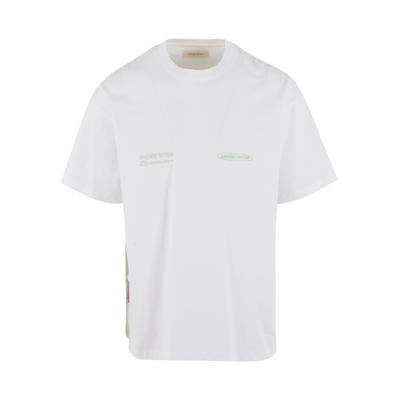 T-Shirt ANOTHER COTTON LAB "Another Cotton Lab Matcha Lab Oversized Tshirt", Damen, Gr. S, weiß, 100% Baumwolle, bedruckt, loose fit, Rundhals, Shirts T-Shirt