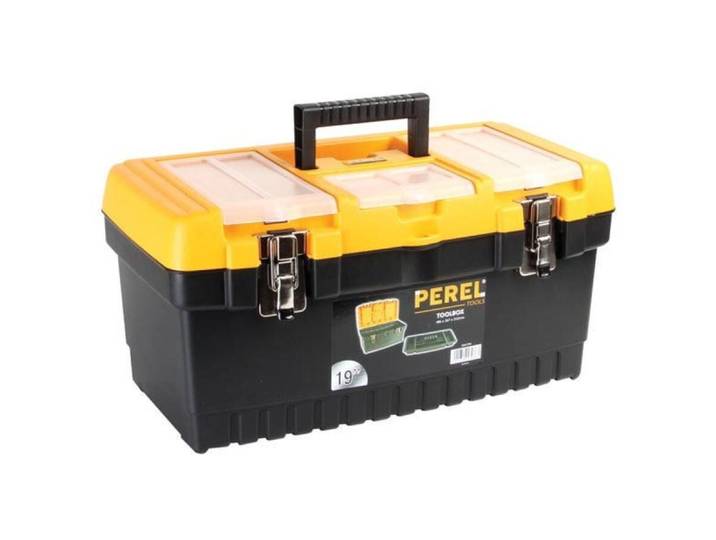 Werkzeugkiste Perel 48.6 x 26.7 x 24.2 cm - Farbe: schwarz - Werkzeugkiste