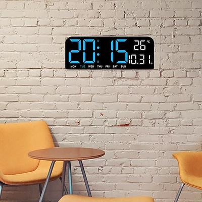 Digitalwecker einstellbare Helligkeit Wanduhr Tischuhr mit Temperaturanzeige für Büro Wohnzimmer Regal